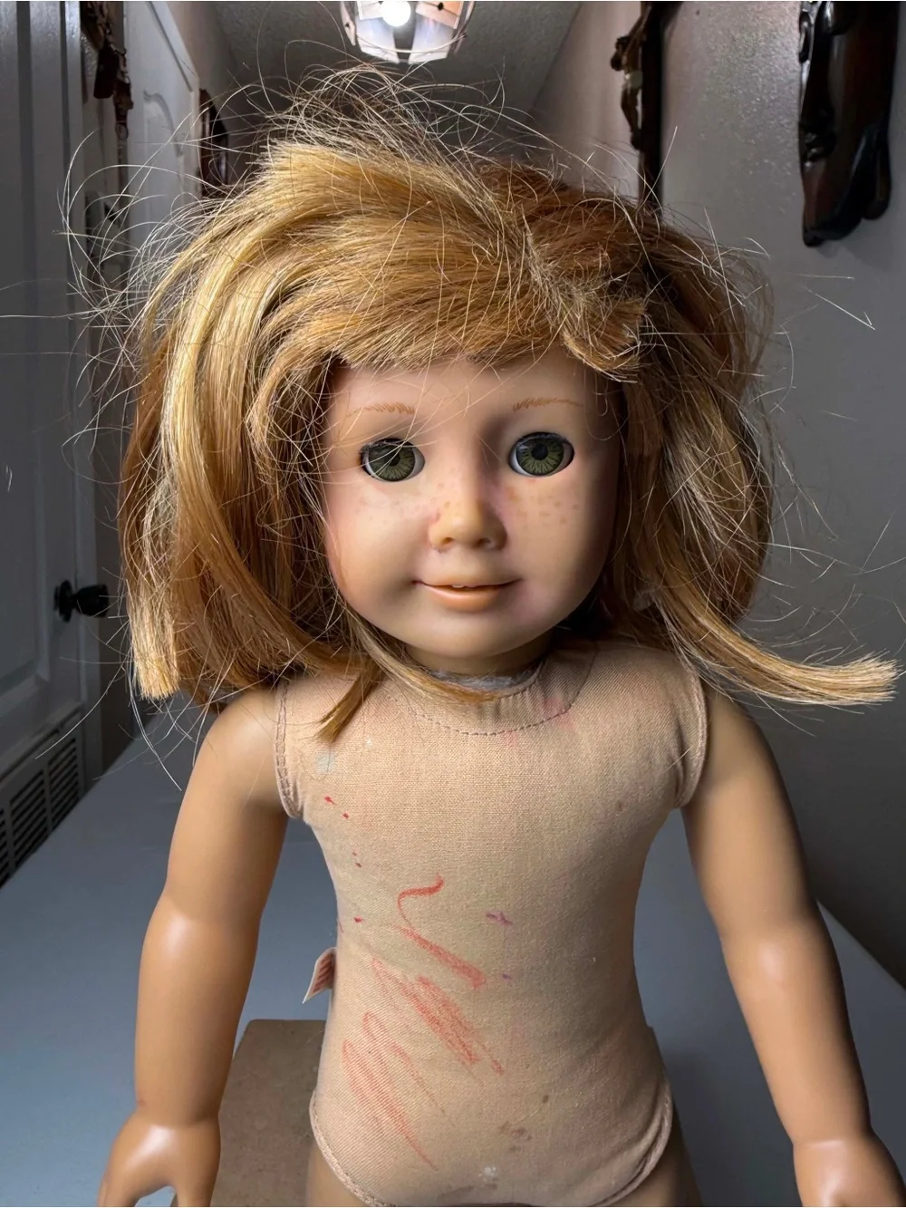 American Girl doll with freckles